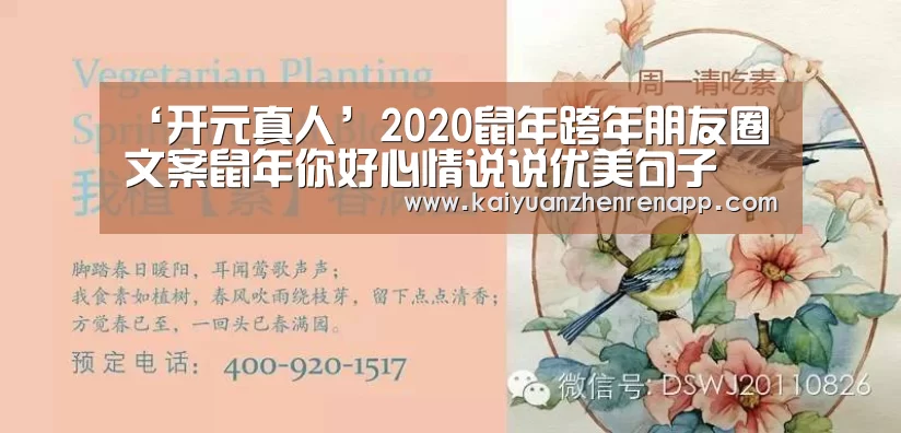 ‘开元真人’2020鼠年跨年朋友圈文案鼠年你好心情说说优美句子(图2) 开元登录